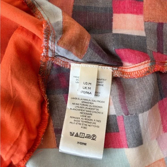 Anthropologie Pilcro Bright Colorful Geometric Racerback Top Peplum Sz M Buttons - Picture 11 of 13